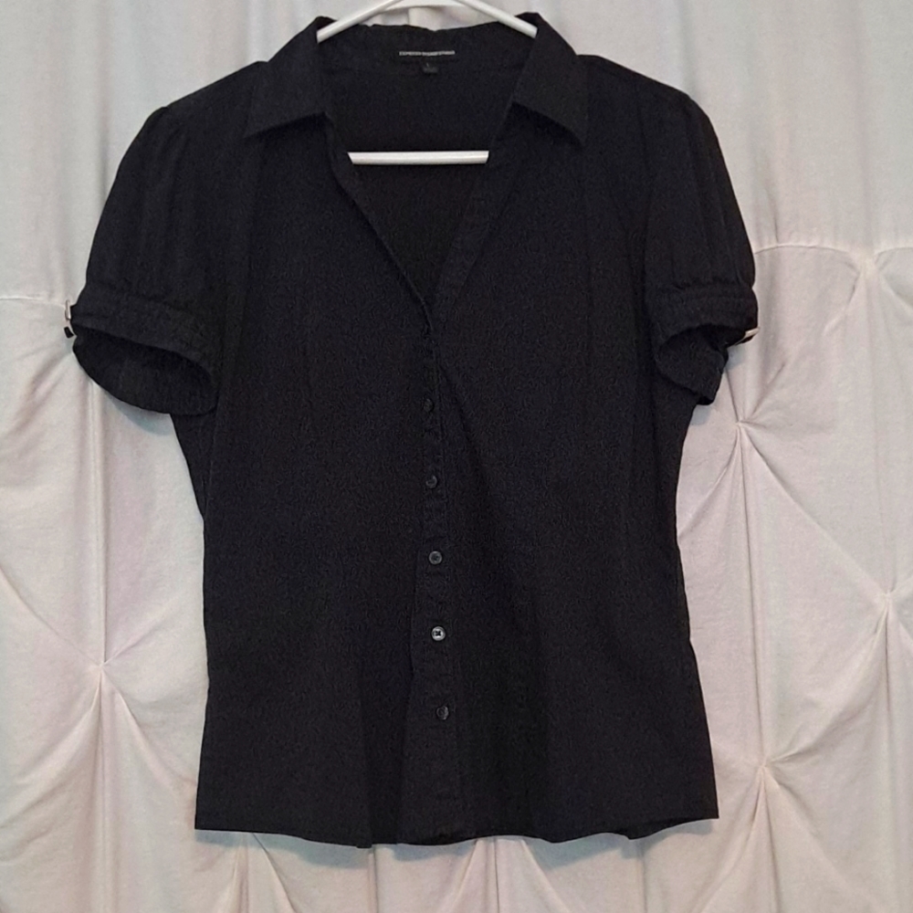 Express black short sleeve dress shirt